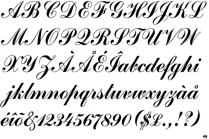 cursive writing styles alphabet